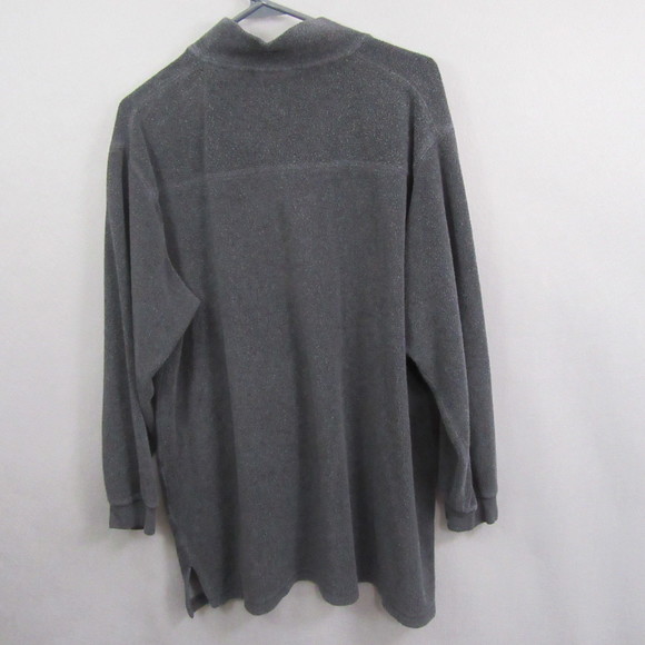 Soft Surroundings Womens Fleece Sweater L Gray Quarter Button Long Sleeve - Picture 4 of 8